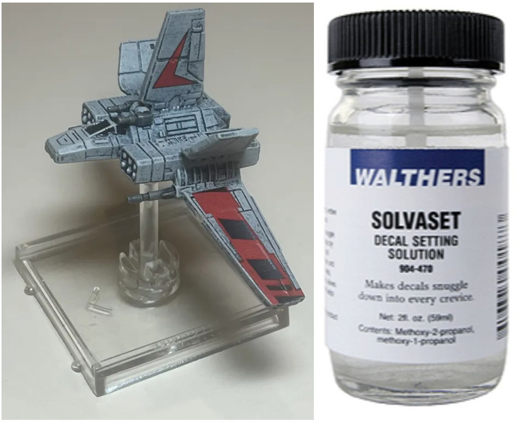 Decals sink into the details following application of decal solvent