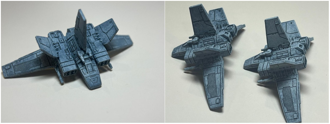 Starwings with drybrushed gray paint